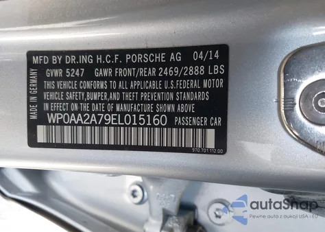 2014 Porsche Panamera 4 z USA, uszkodzony, nr VIN WP0AA2A79EL015160